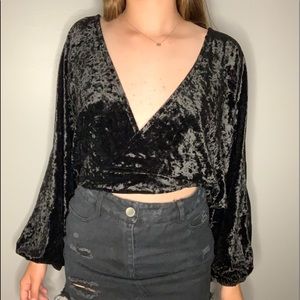 Black velvet top